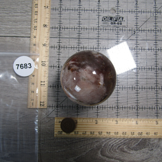 Hematoid Quartz Sphere Large Display Size