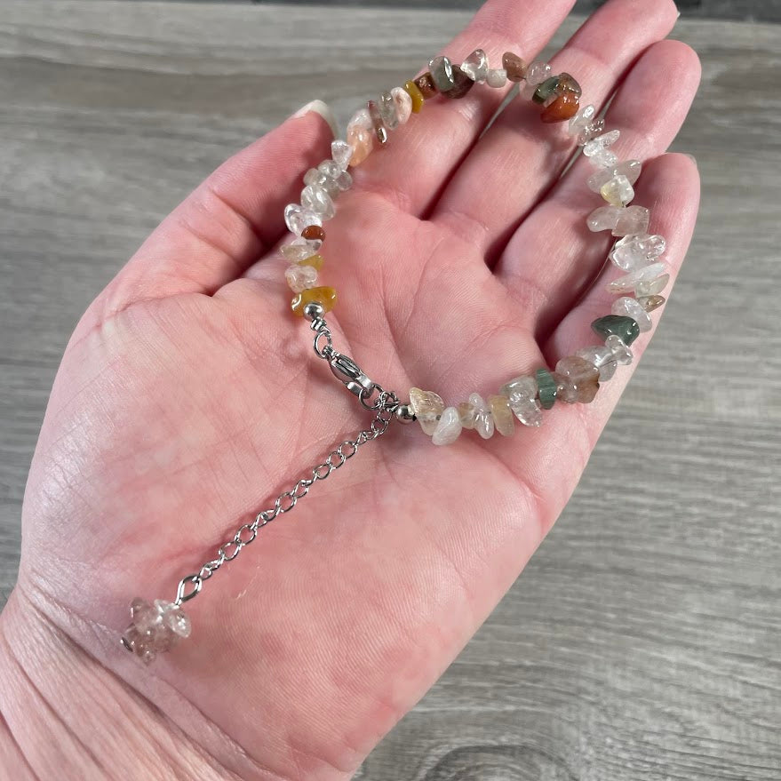 Garden Quartz bulk gemstone bracelet with adjustable cord