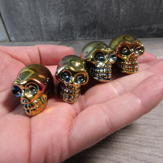 Aura Electroplated Glass Skulls