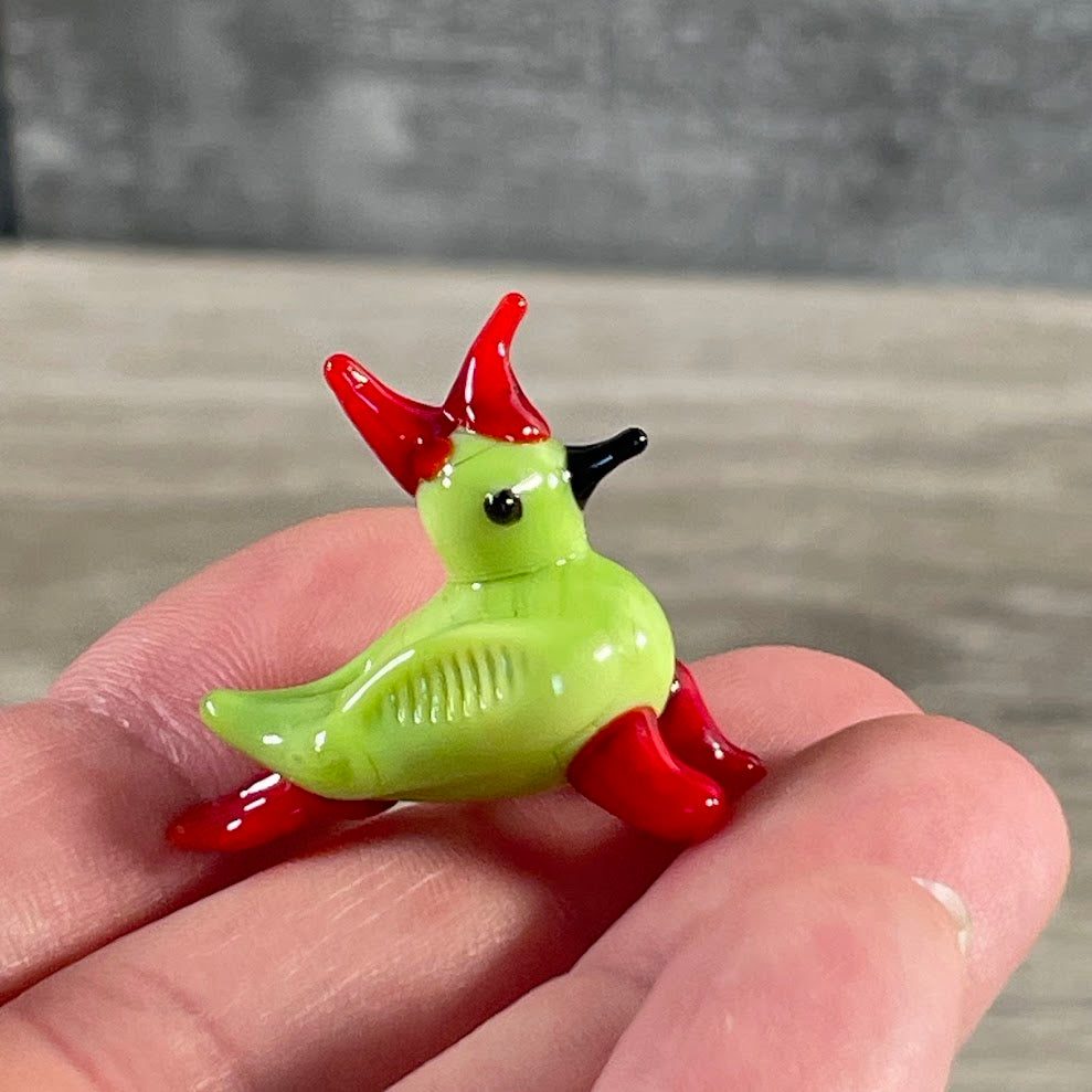 Green bird tiny colorful glass animal collectibles for retail stores