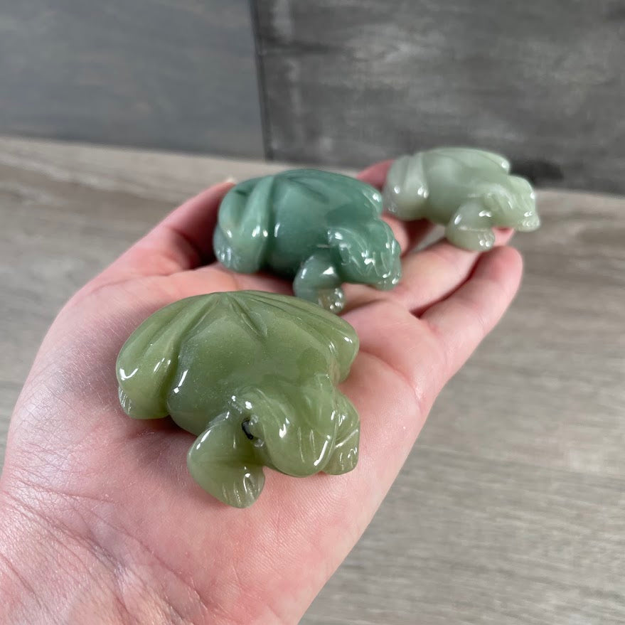 Large green frog statue for gift shops, crystal stores, and symbolic animal décor