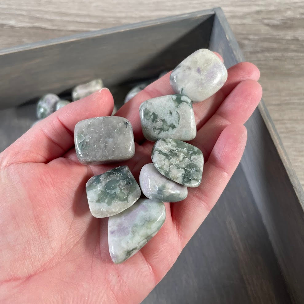 Natural Peace Jade tumbled crystals bulk 1 lb gemstone assortment