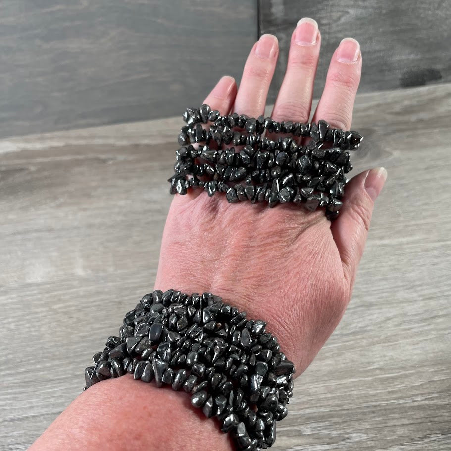 Wholesale gemstone chip jewelry with hematite irregular chips