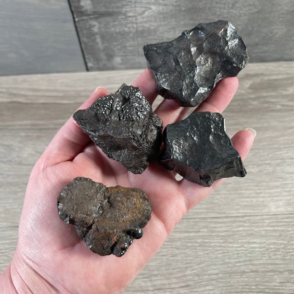 Raw hematite metallic grounding stone natural mineral specimen