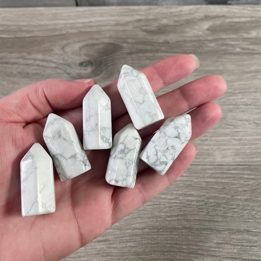 Gemstone Howlite chubby tower wholesale polished crystal shop inventory