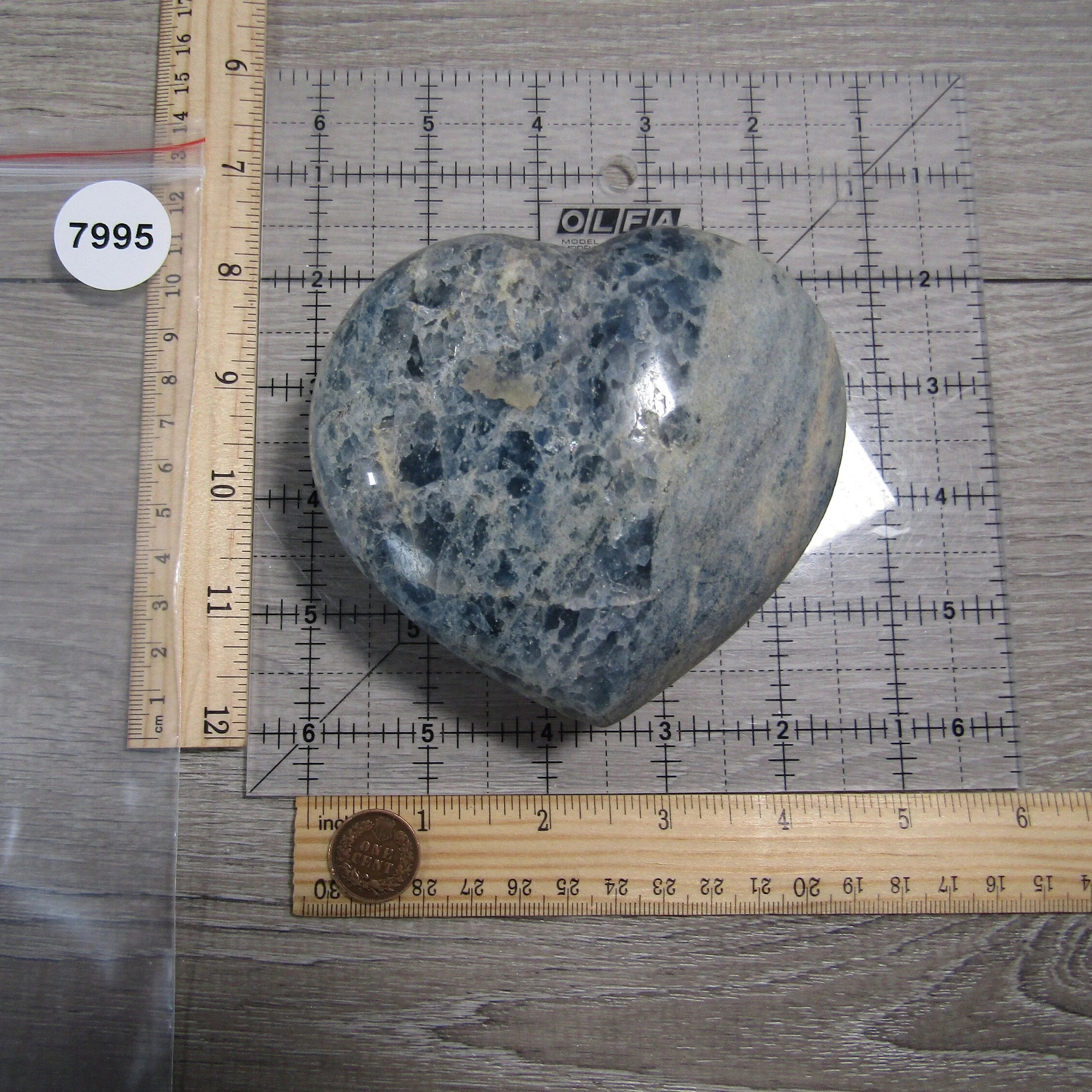 Blue Quartz Heart Large Display Size