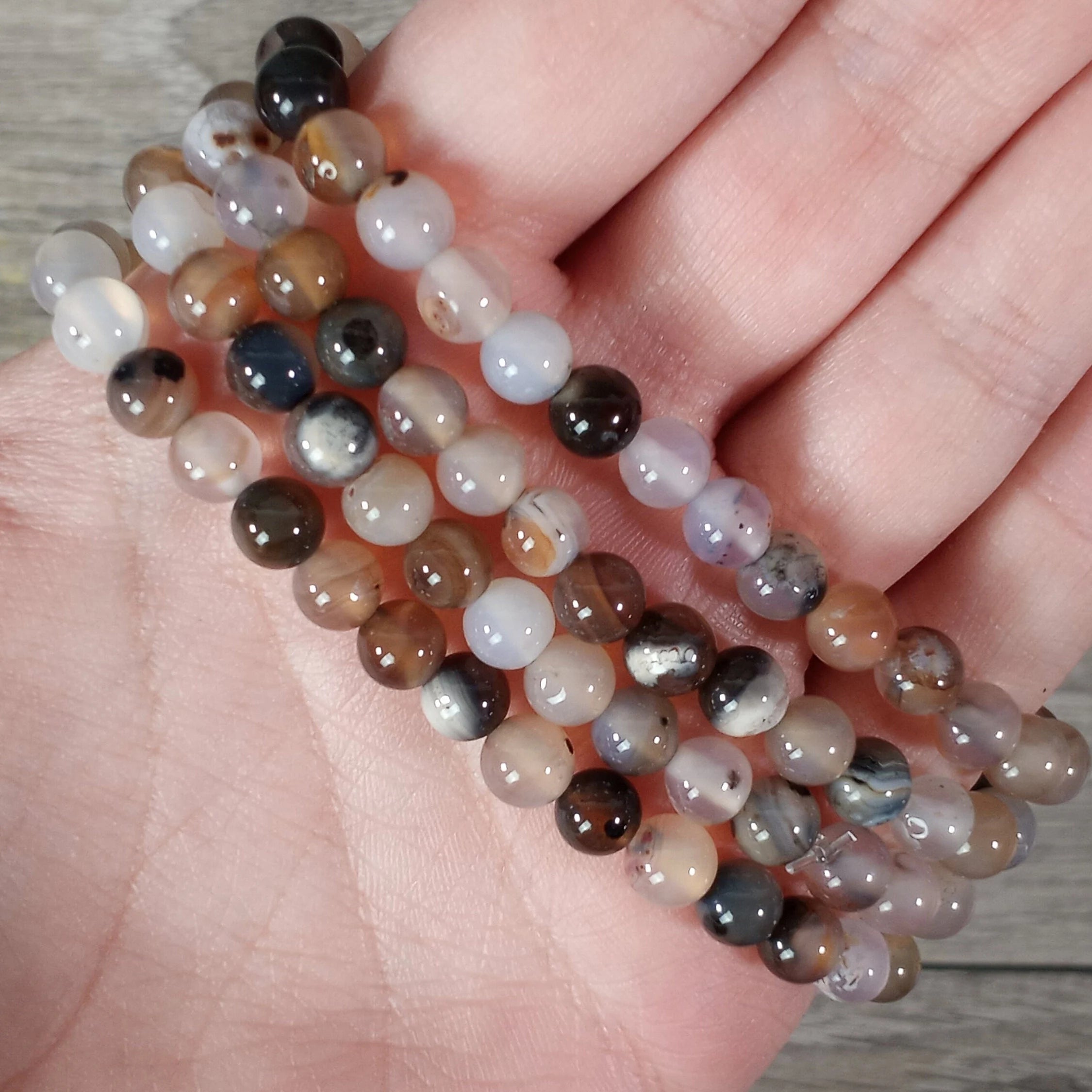 Gemstone 6 mm Round Bracelets