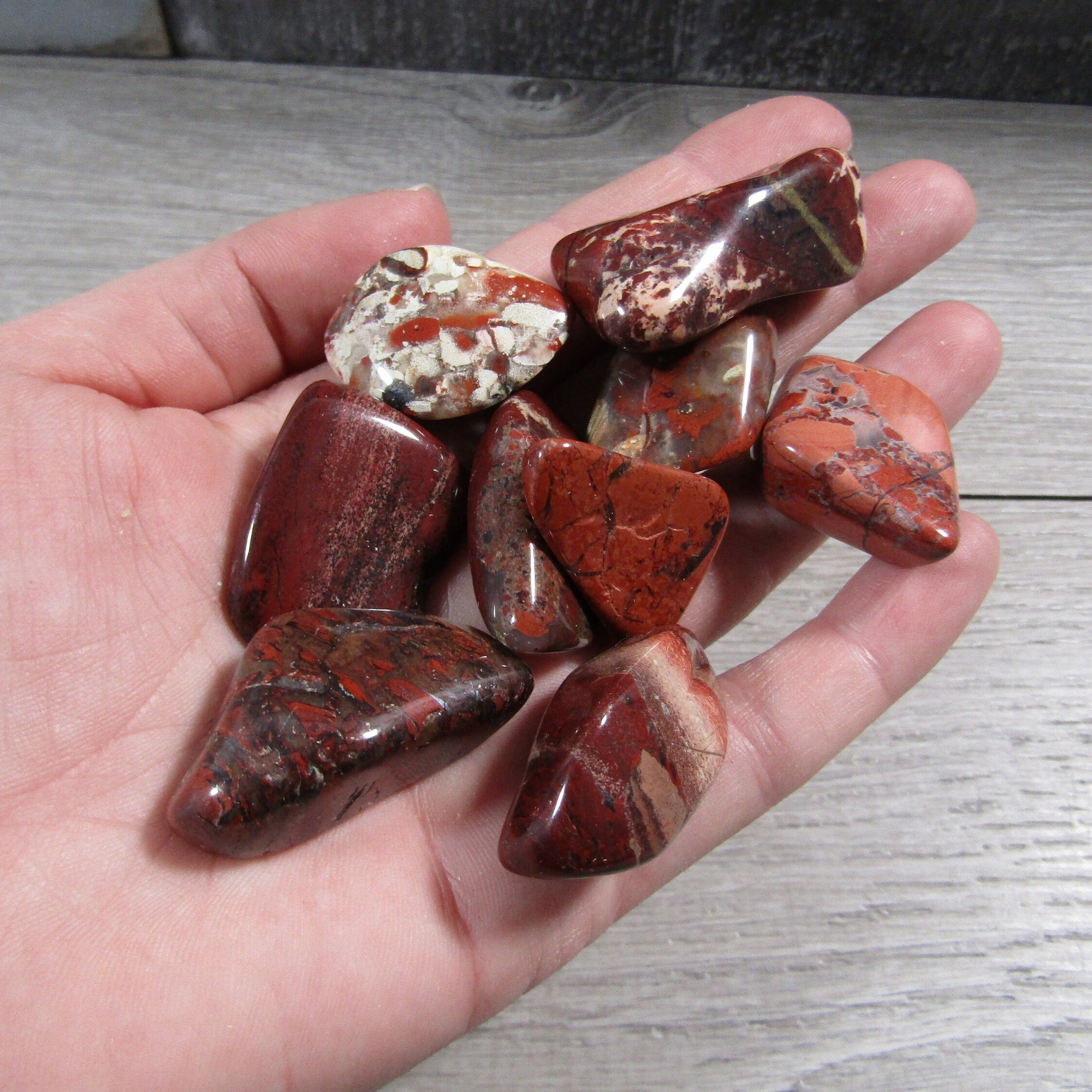 Brecciated Red Jasper Tumbled Stones by the 1 Pound