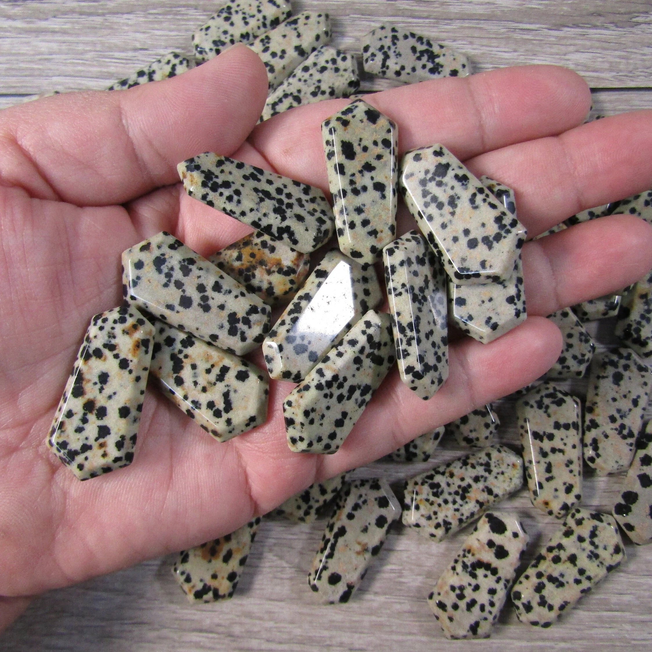 dalmatian jasper Double point gemstone mini wand for wholesale buyers