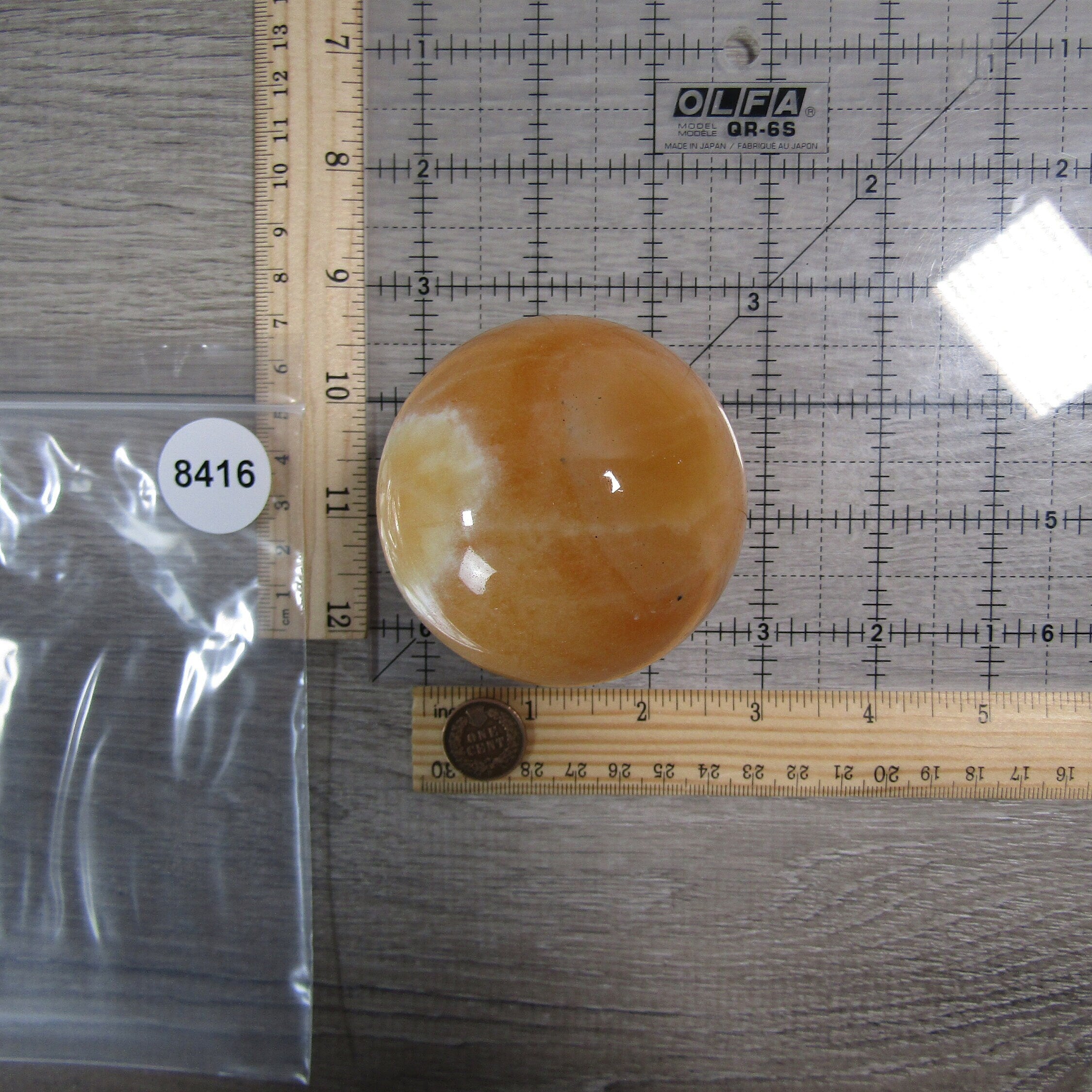 Orange Calcite Sphere Large Display Size