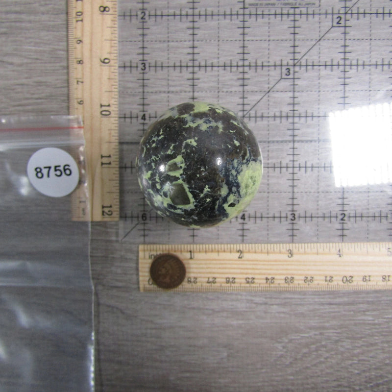 Peruvian Serpentine with Magnetite Sphere Large Display Size