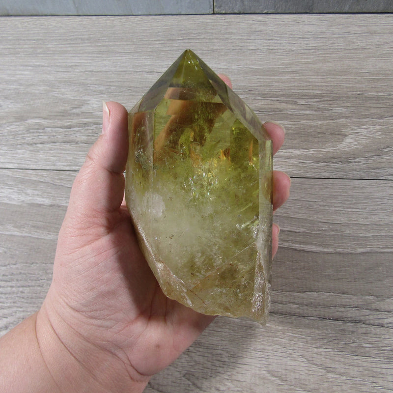 Lemon Quartz Points Large Display Size