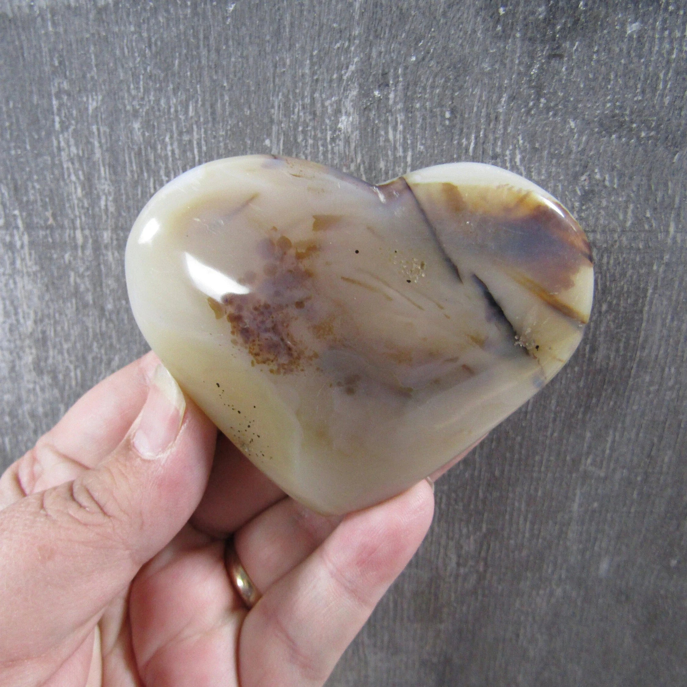 Dendritic Agate/Opal Heart Large Display Size