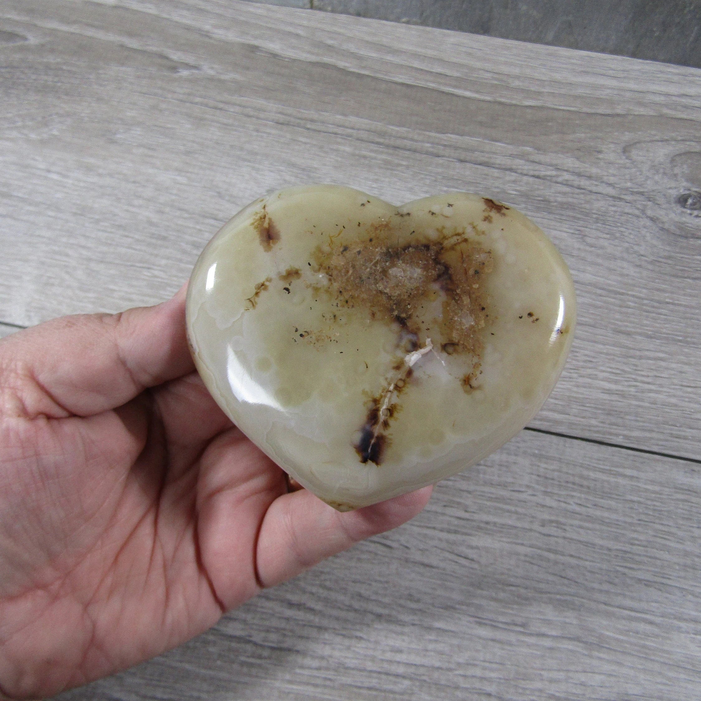 Dendritic Agate/Opal Heart Large Display Size