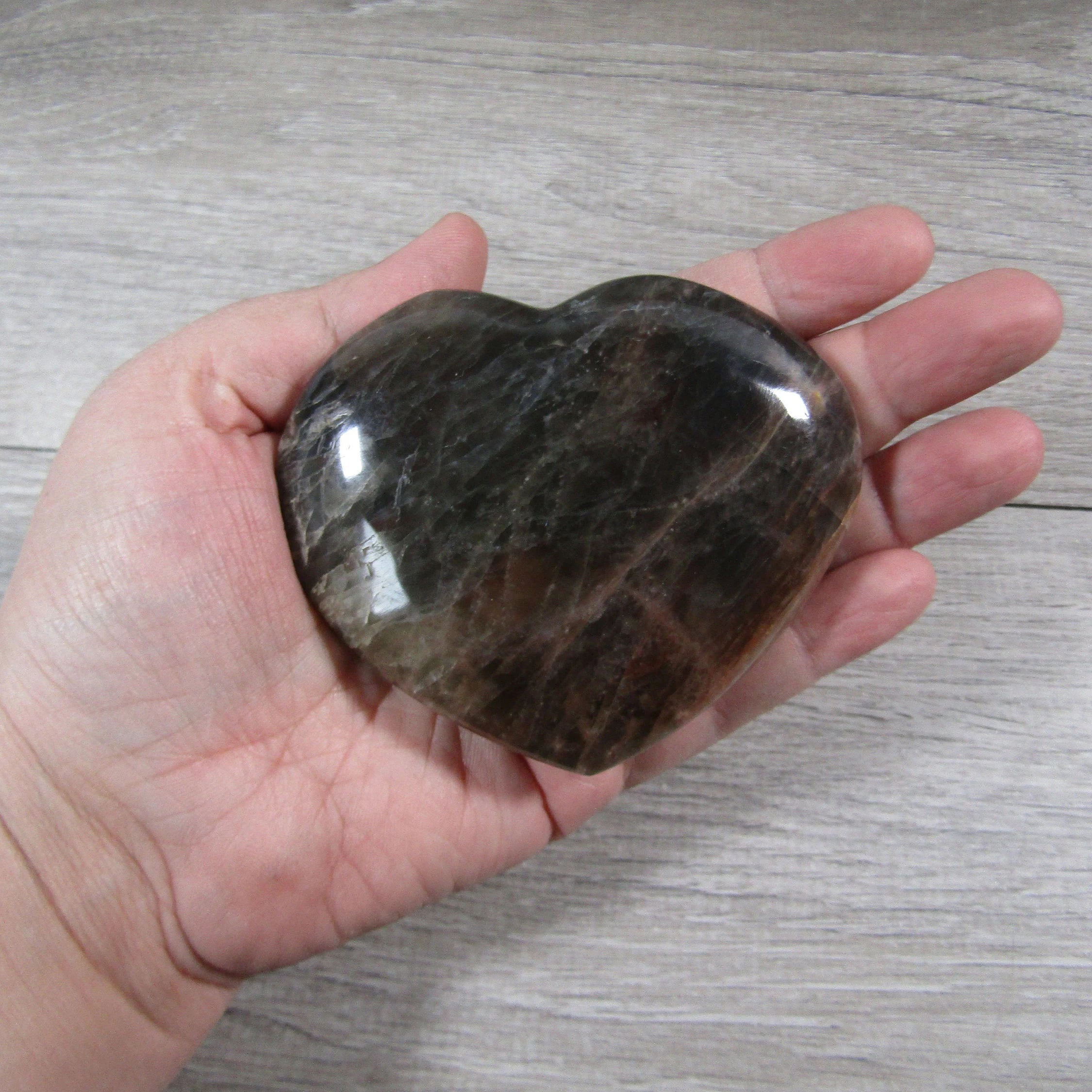 Black Moonstone Hearts Large Display Size