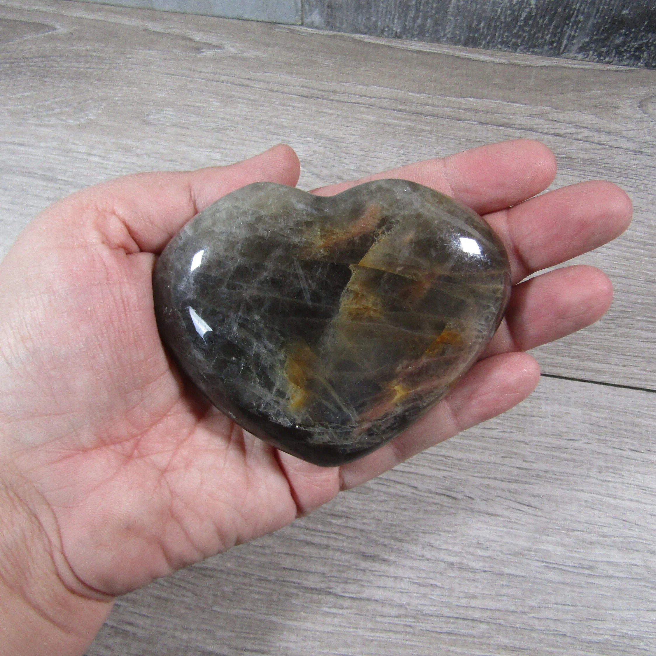 Black Moonstone Hearts Large Display Size