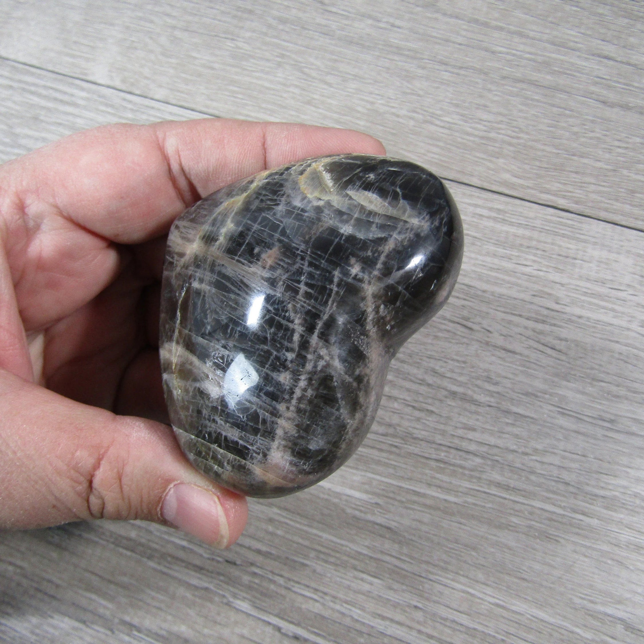 Black Moonstone Hearts Large Display Size