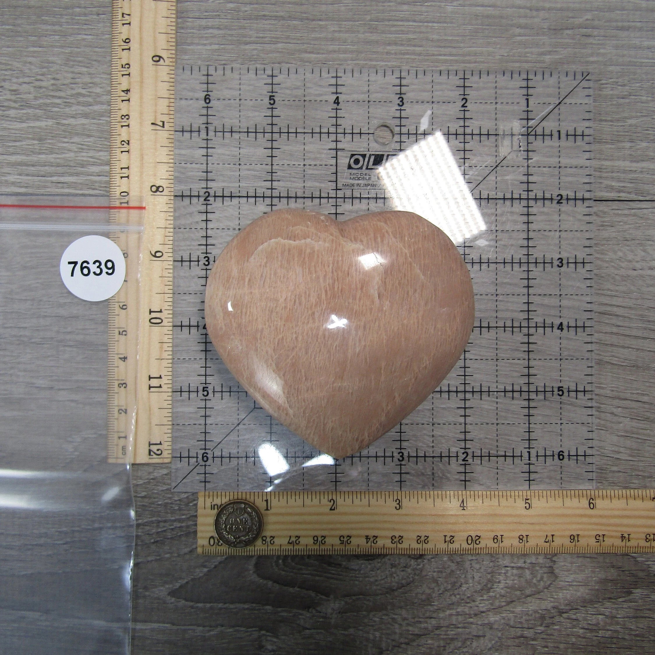 Peach Moonstone Heart Large Display Size