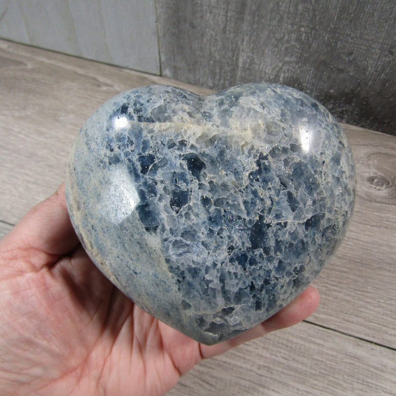 Blue Quartz Heart Large Display Size