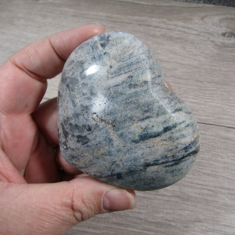 Blue Quartz Heart Large Display Size