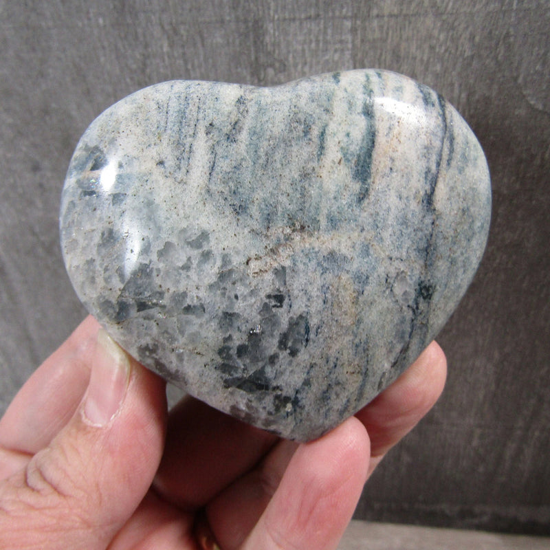 Blue Quartz Heart Large Display Size