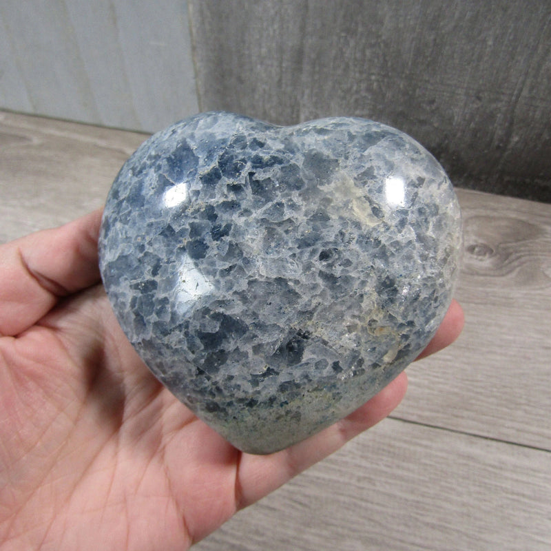 Blue Quartz Heart Large Display Size