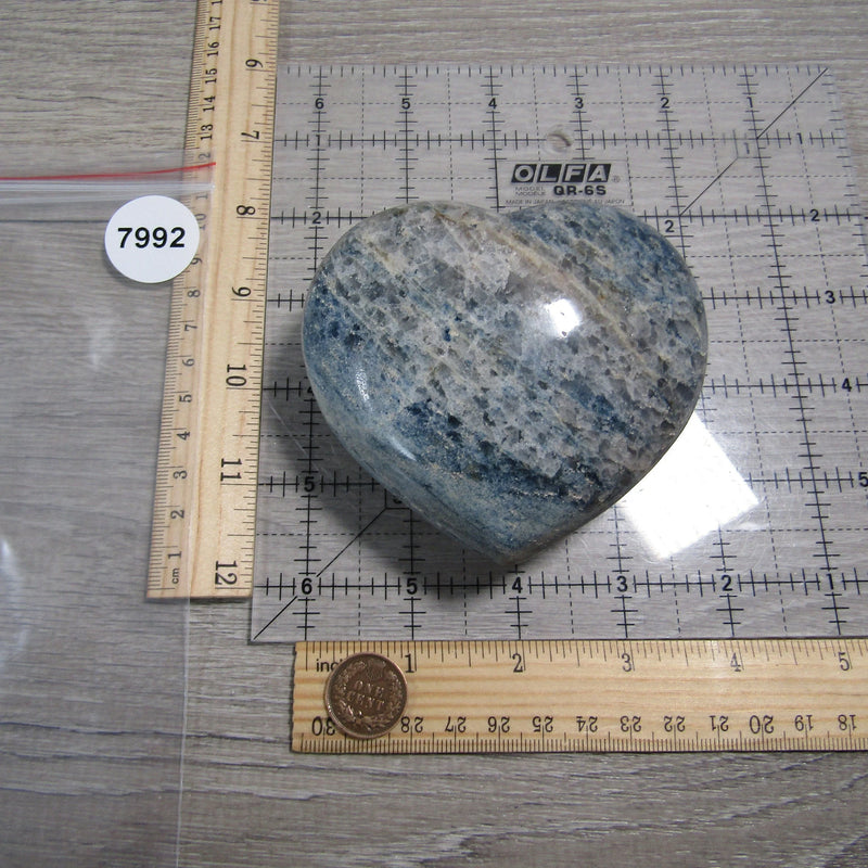 Blue Quartz Heart Large Display Size