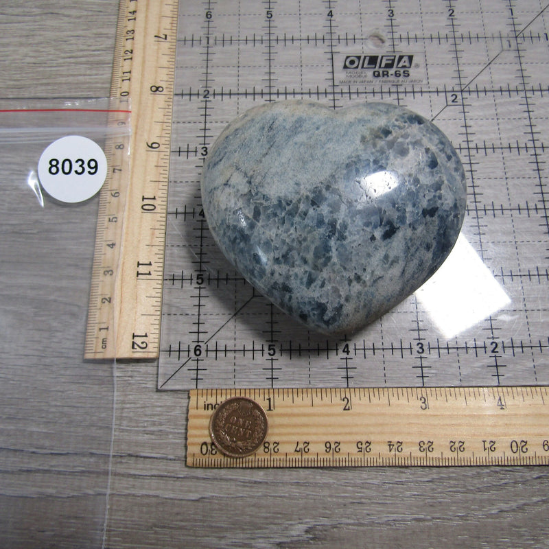 Blue Quartz Heart Large Display Size