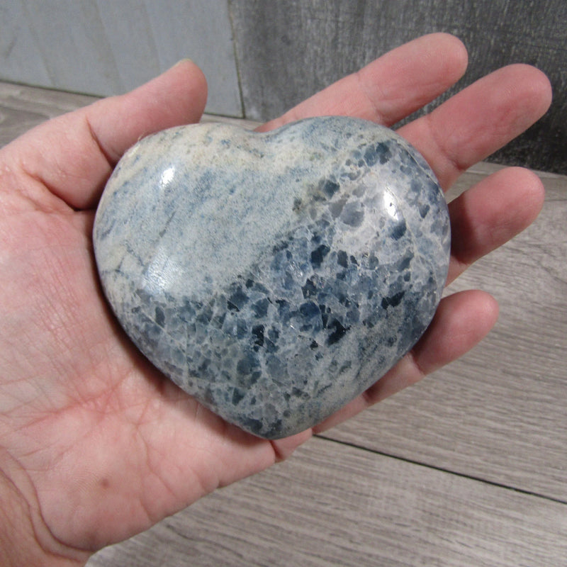 Blue Quartz Heart Large Display Size