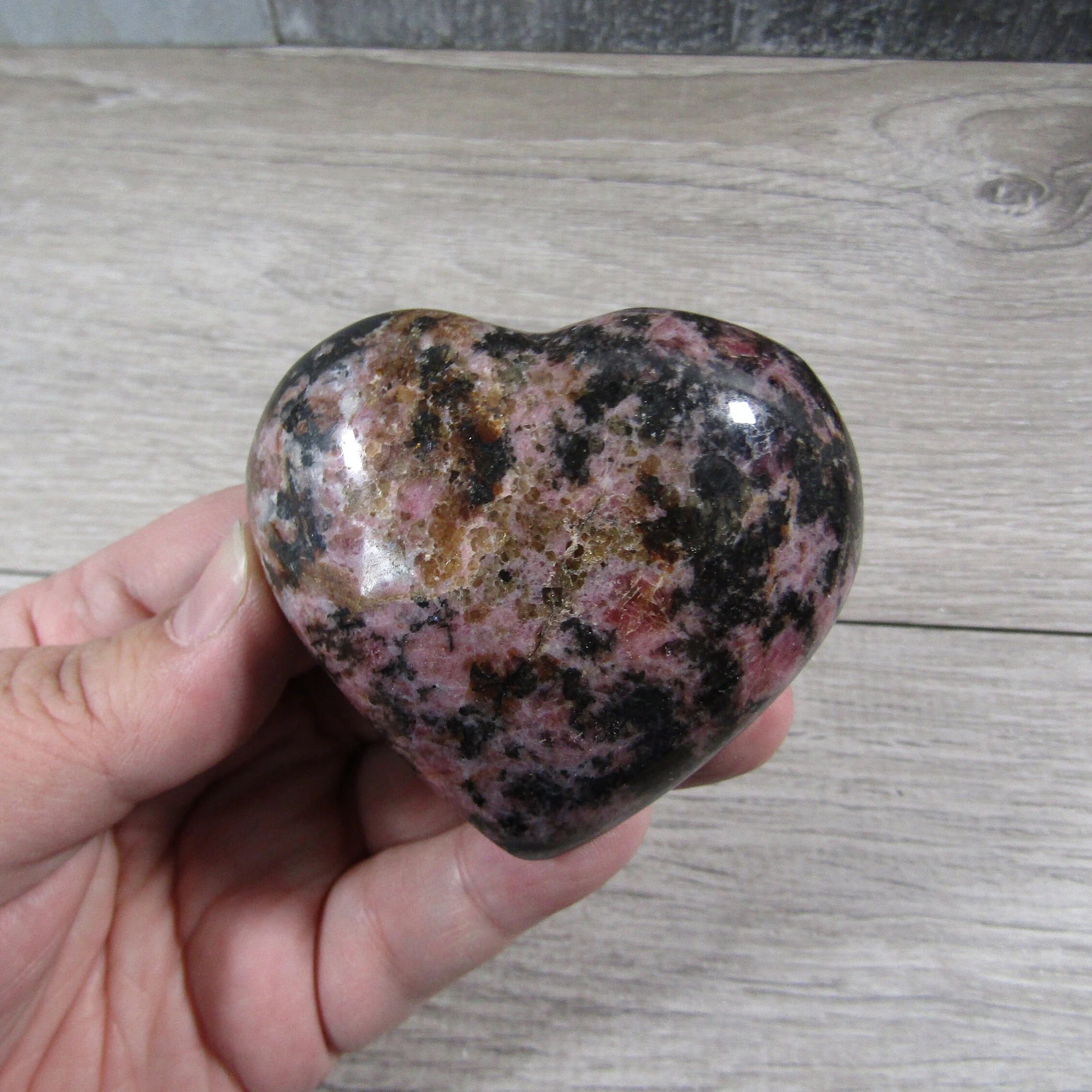 Rhodonite Heart Large Display Size