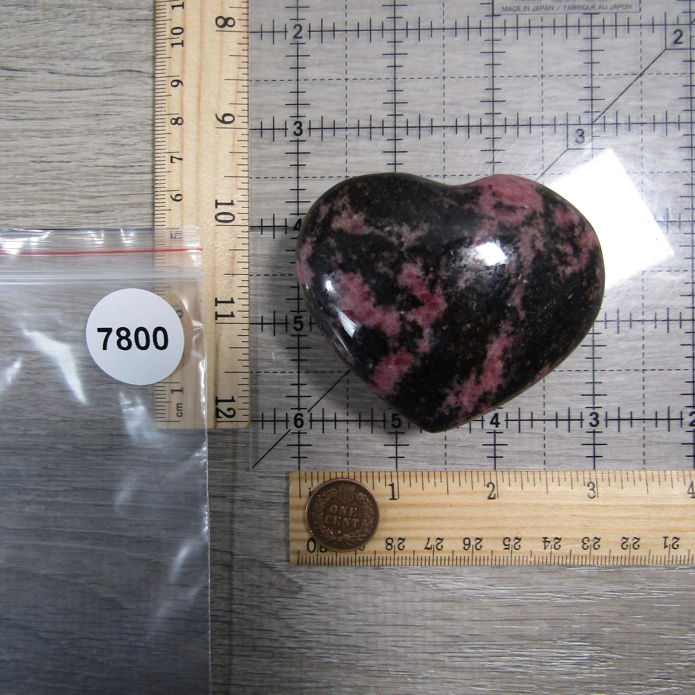 Rhodonite Heart Large Display Size