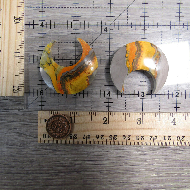 Bumble Bee Jasper Crescent Shaped Moon