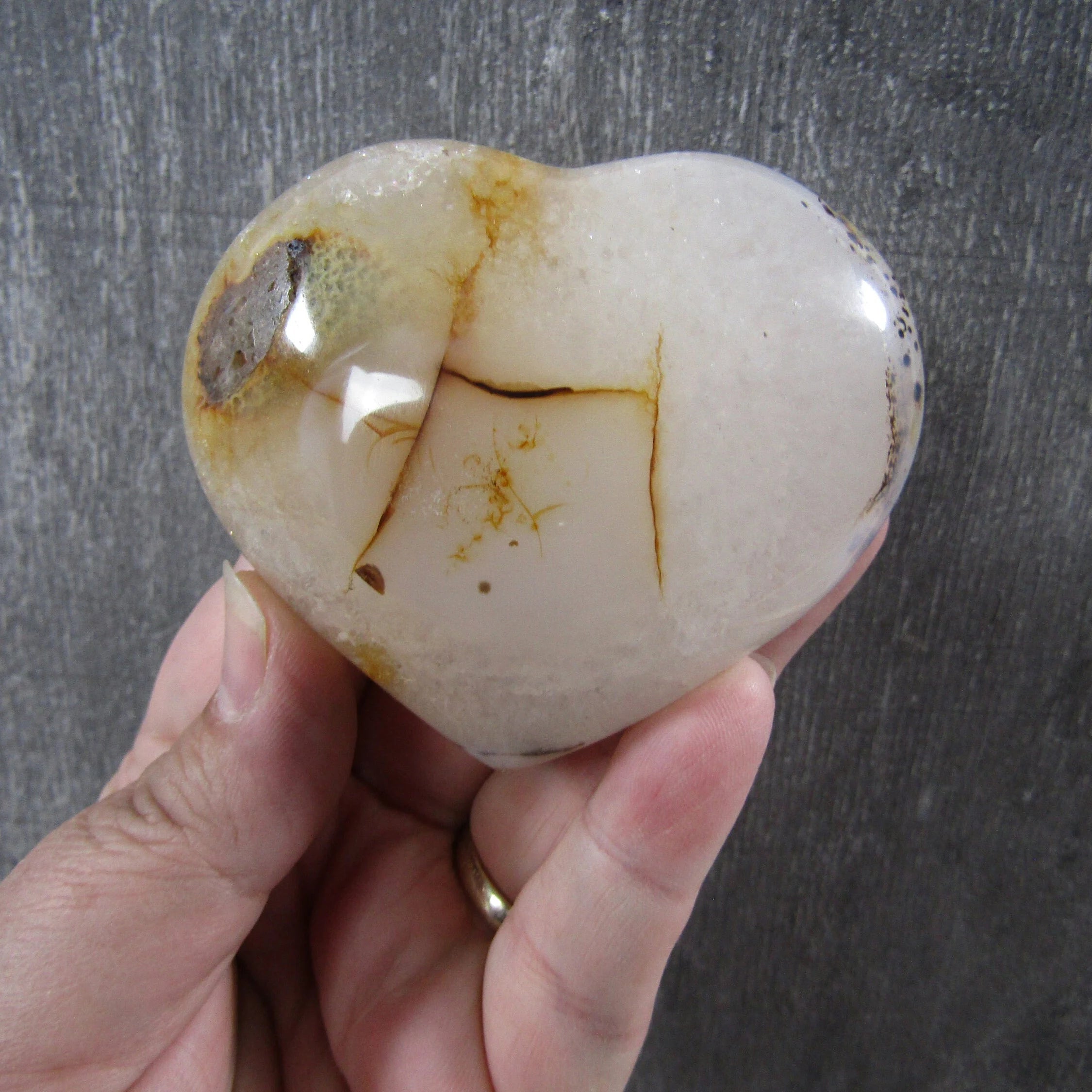 Dendritic Agate/Opal Heart Large Display Size