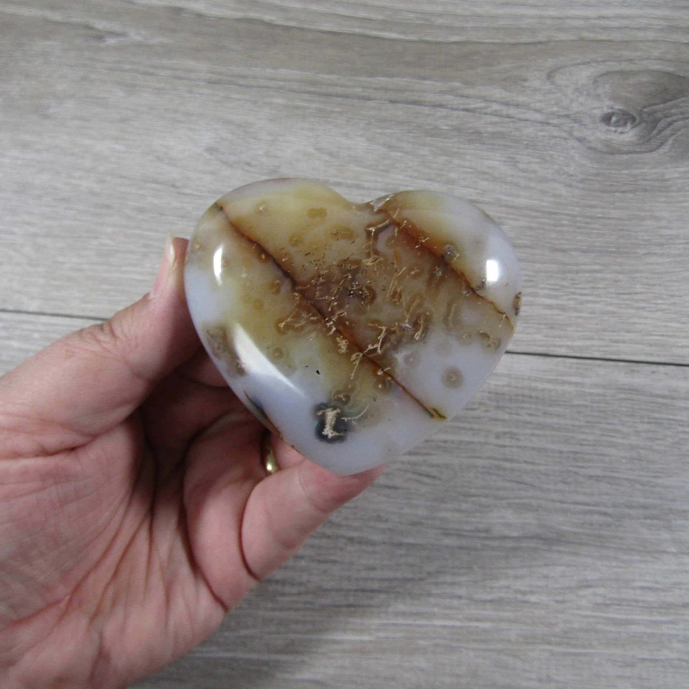 Dendritic Agate/Opal Heart Large Display Size