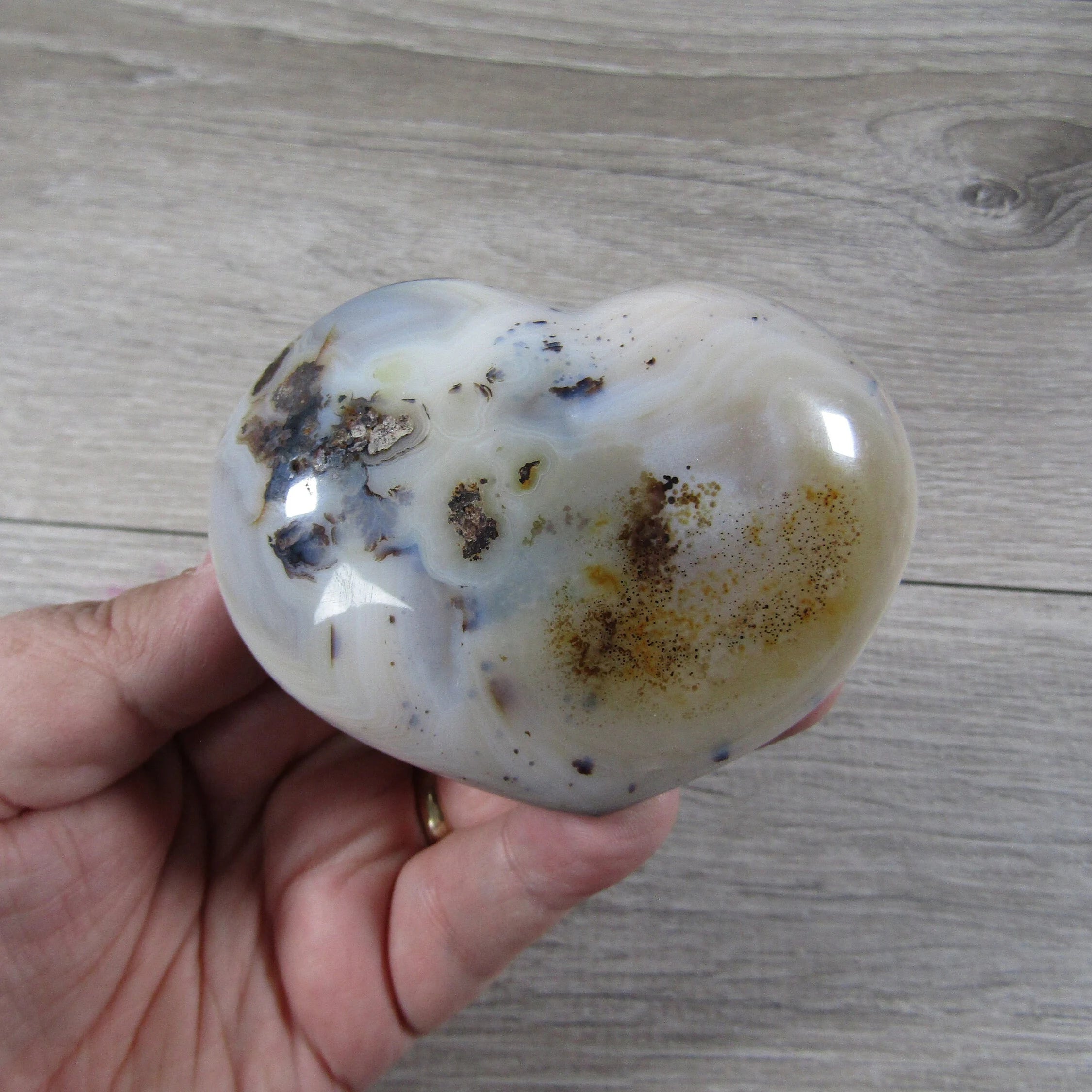 Dendritic Agate/Opal Heart Large Display Size