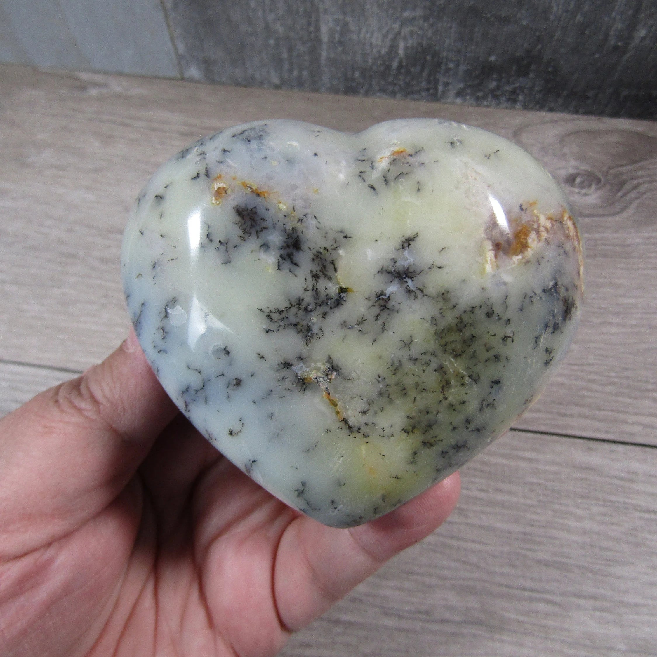 Dendritic Agate/Opal Heart Large Display Size