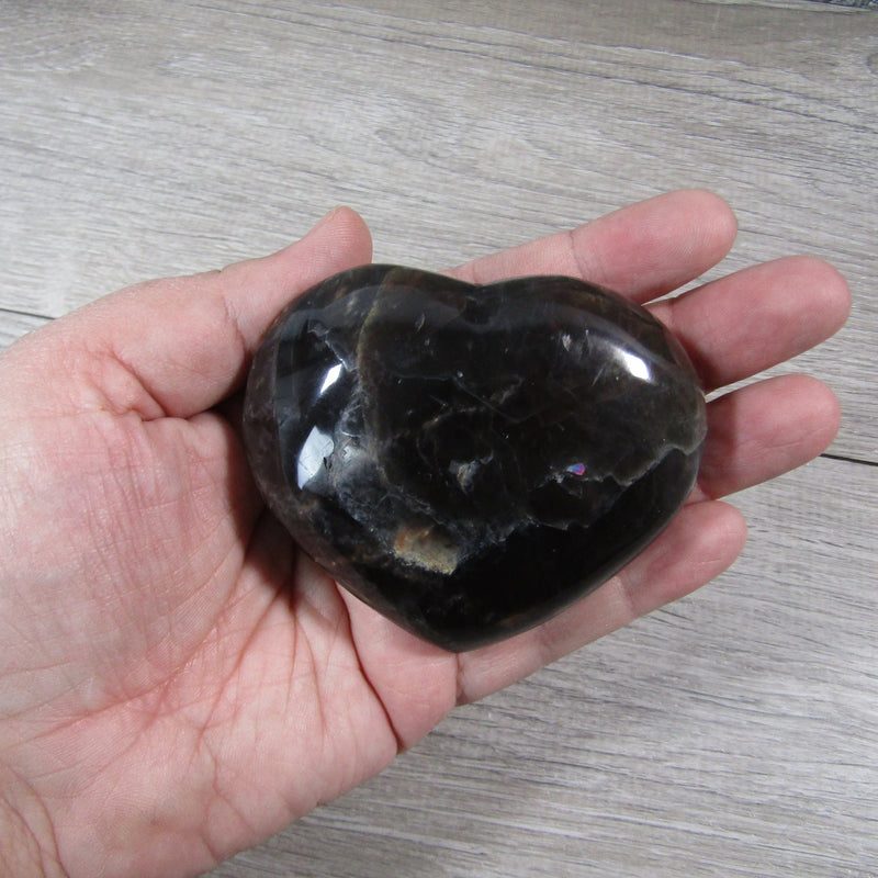 Black Moonstone Hearts Large Display Size