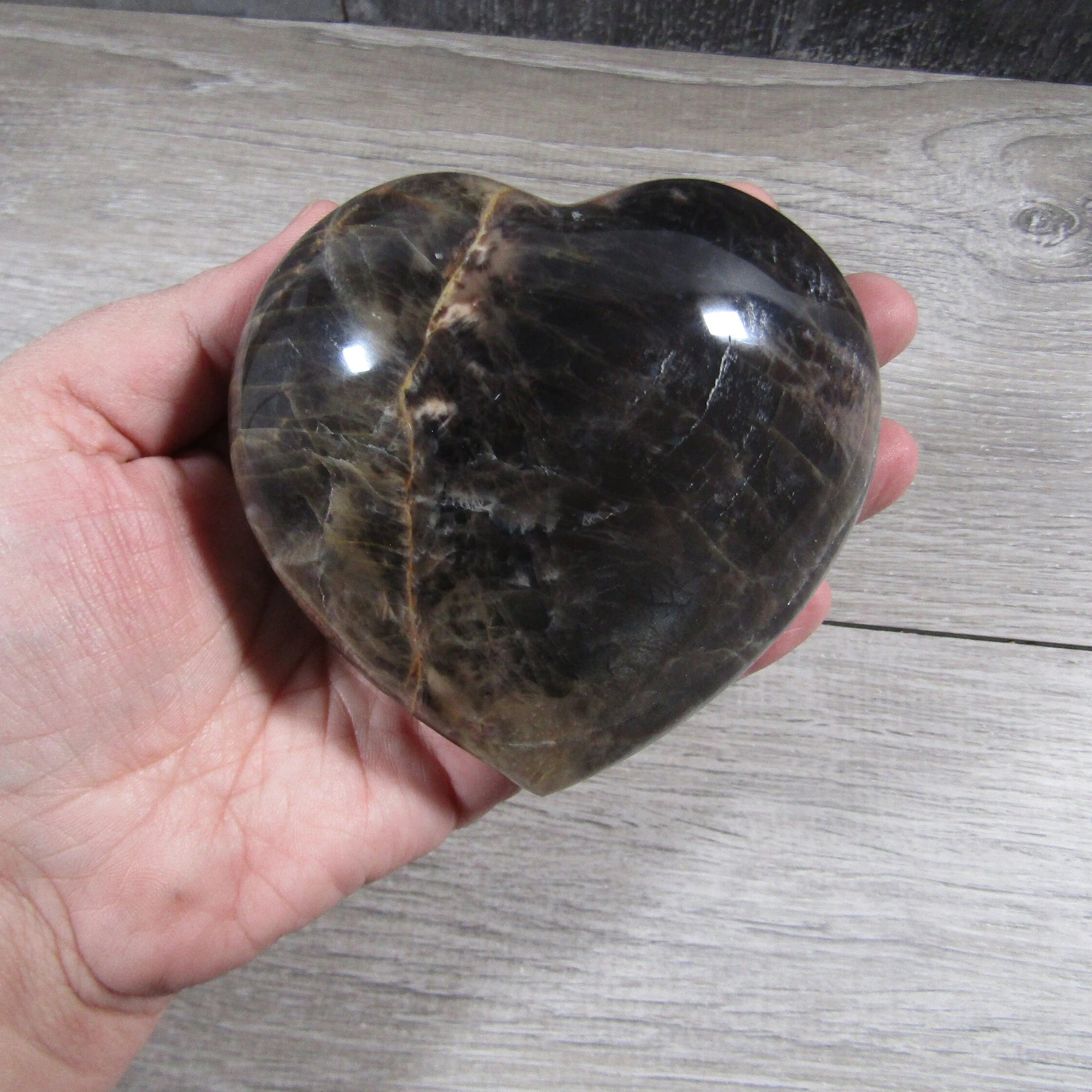 Black Moonstone Hearts Large Display Size