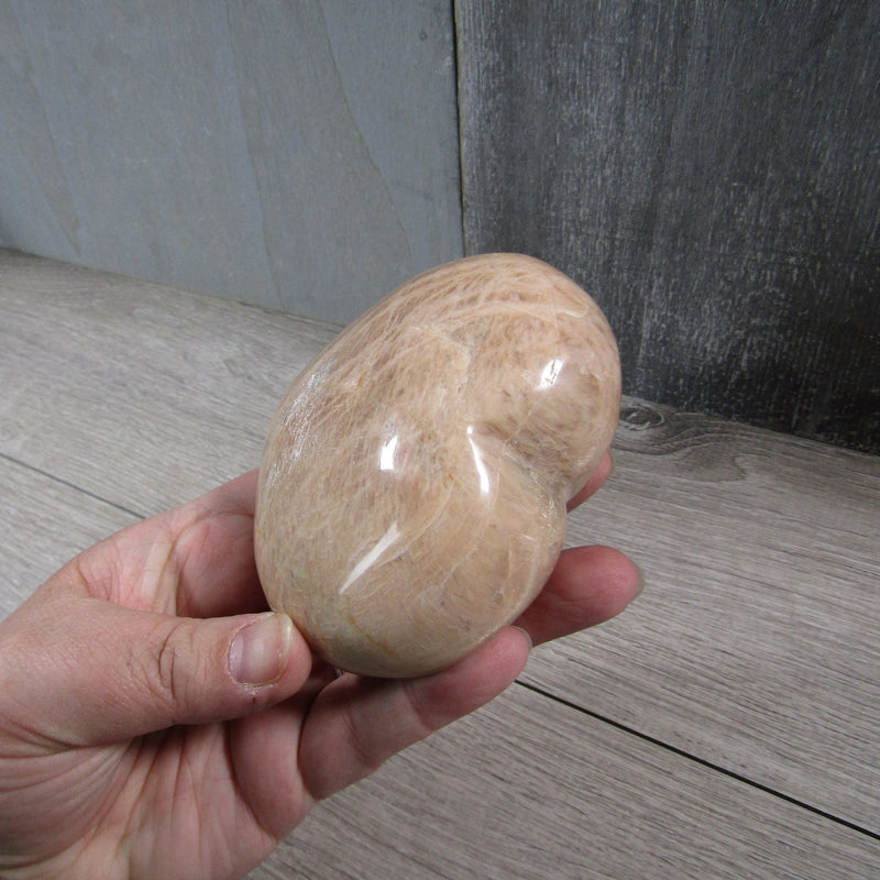 Peach Moonstone Heart Large Display Size