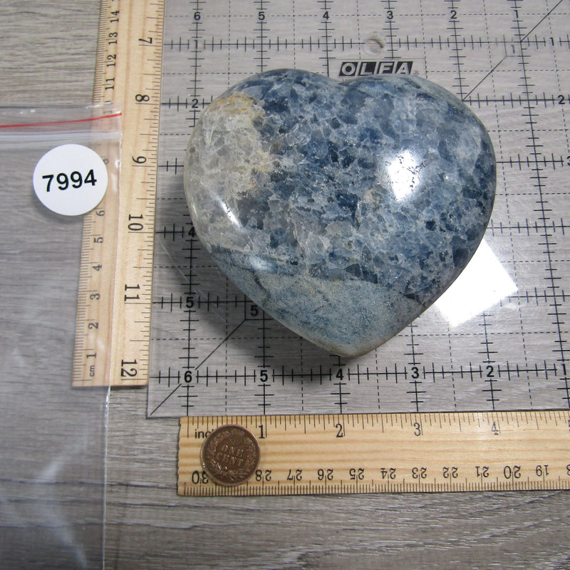 Blue Quartz Heart Large Display Size