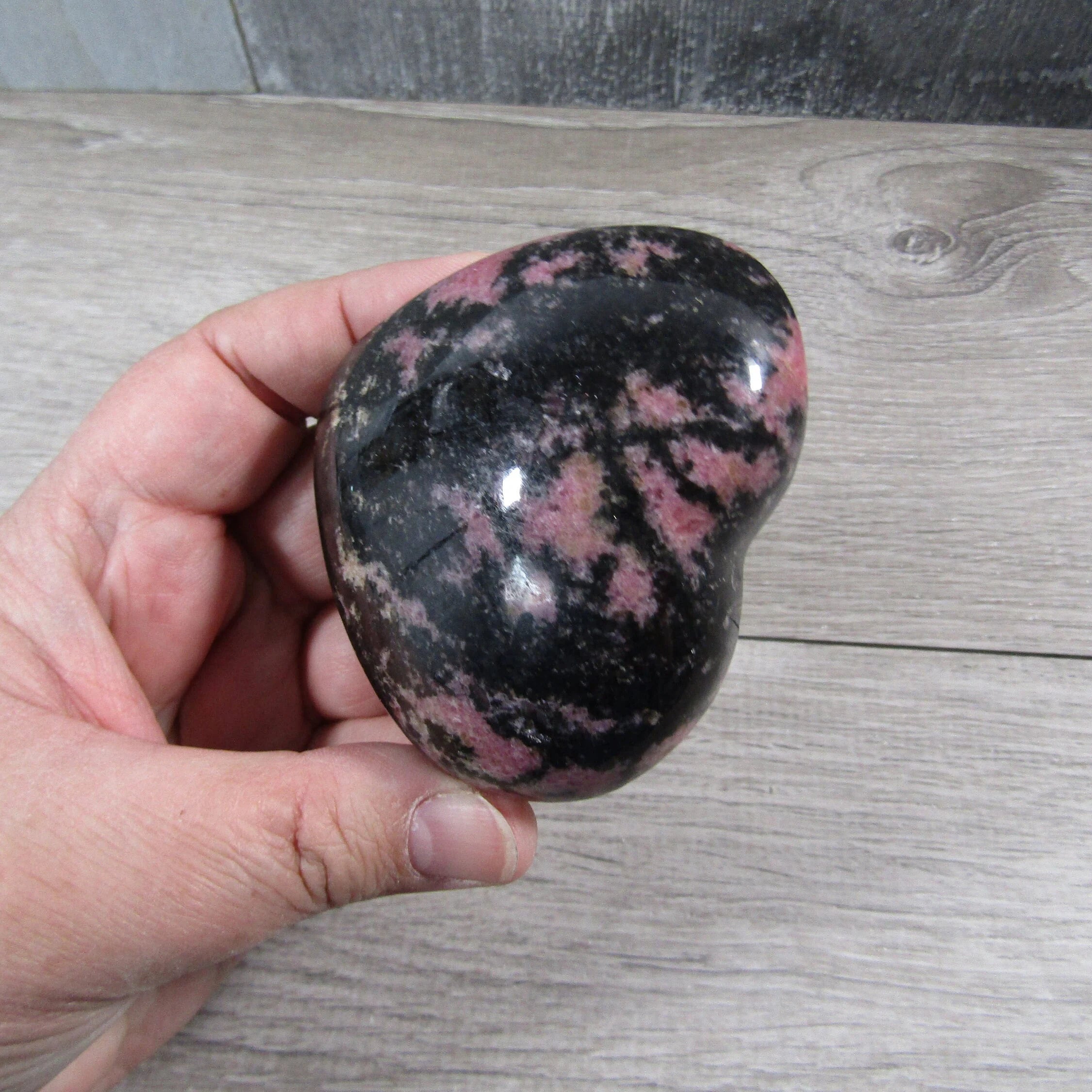 Rhodonite Heart Large Display Size