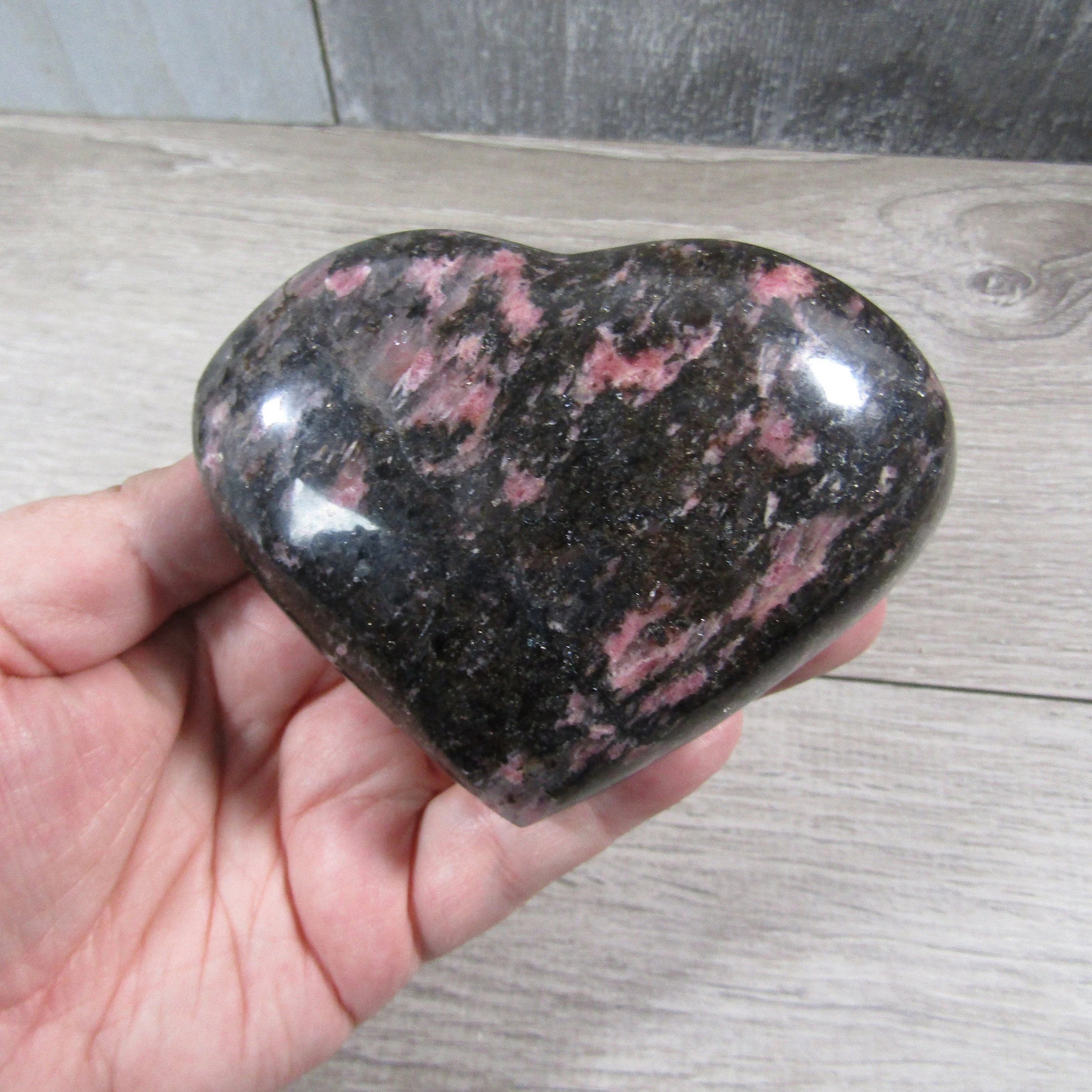 Rhodonite Heart Large Display Size