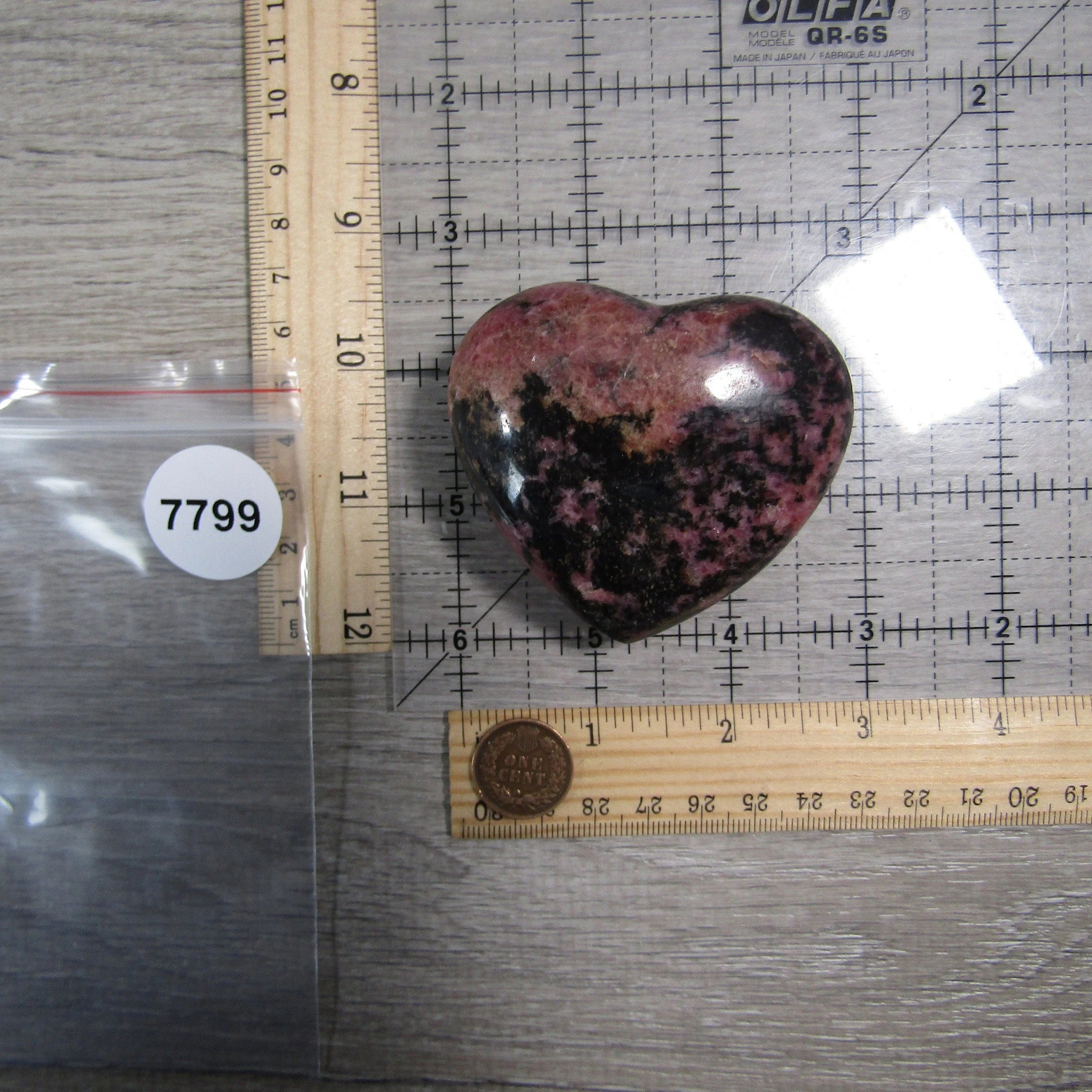 Rhodonite Heart Large Display Size