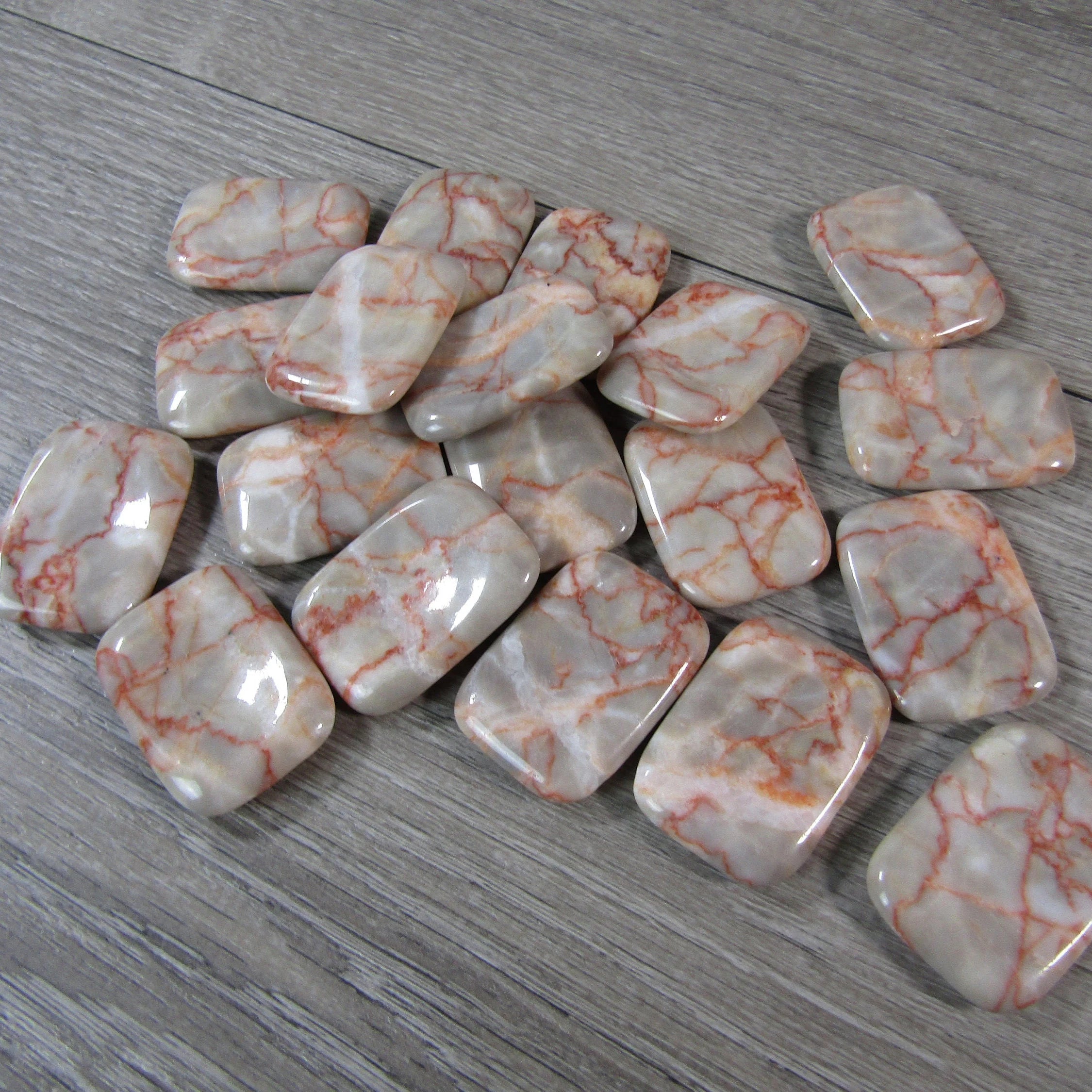 Pink Marble rectangle worry stone for love and compassion