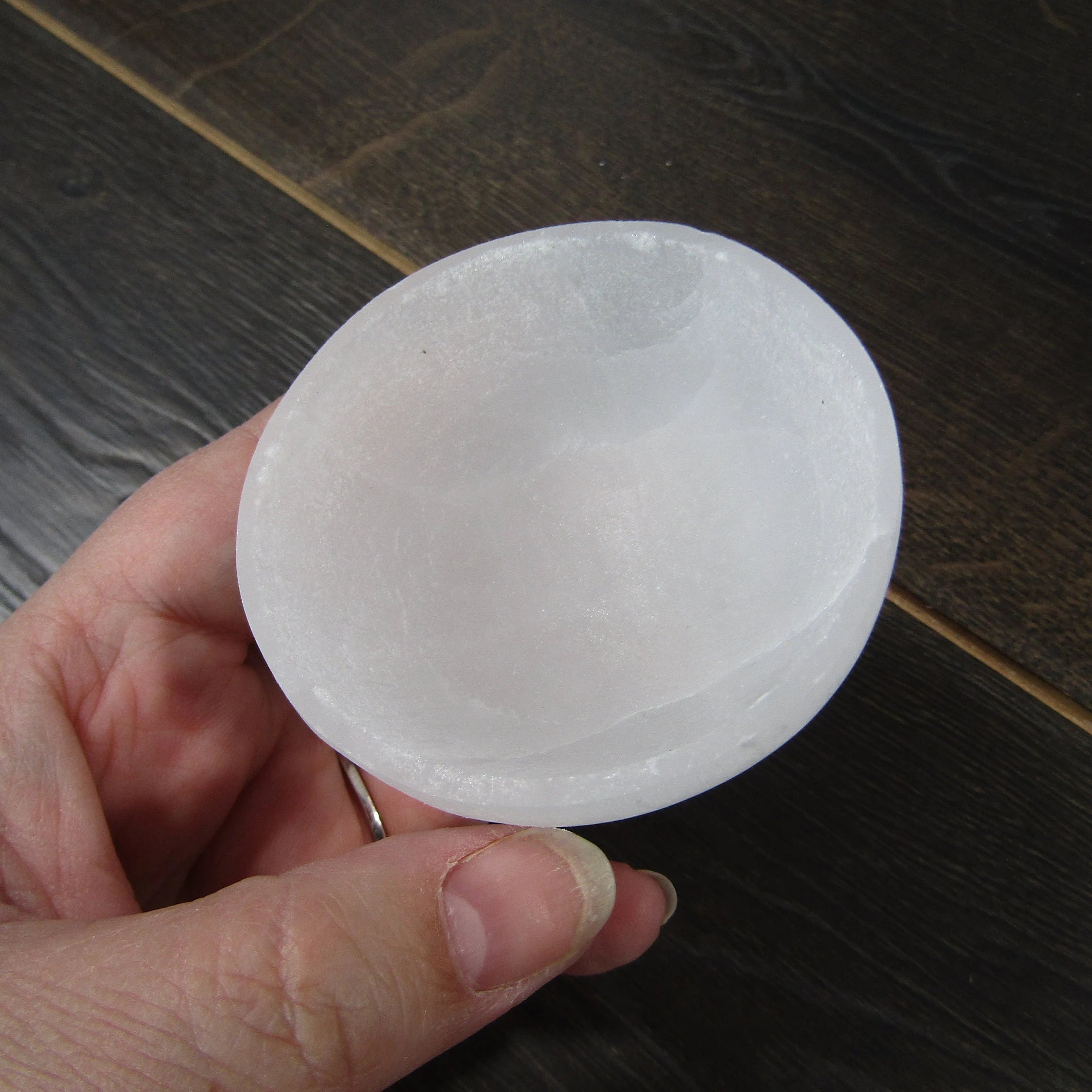 selenite small round bowl