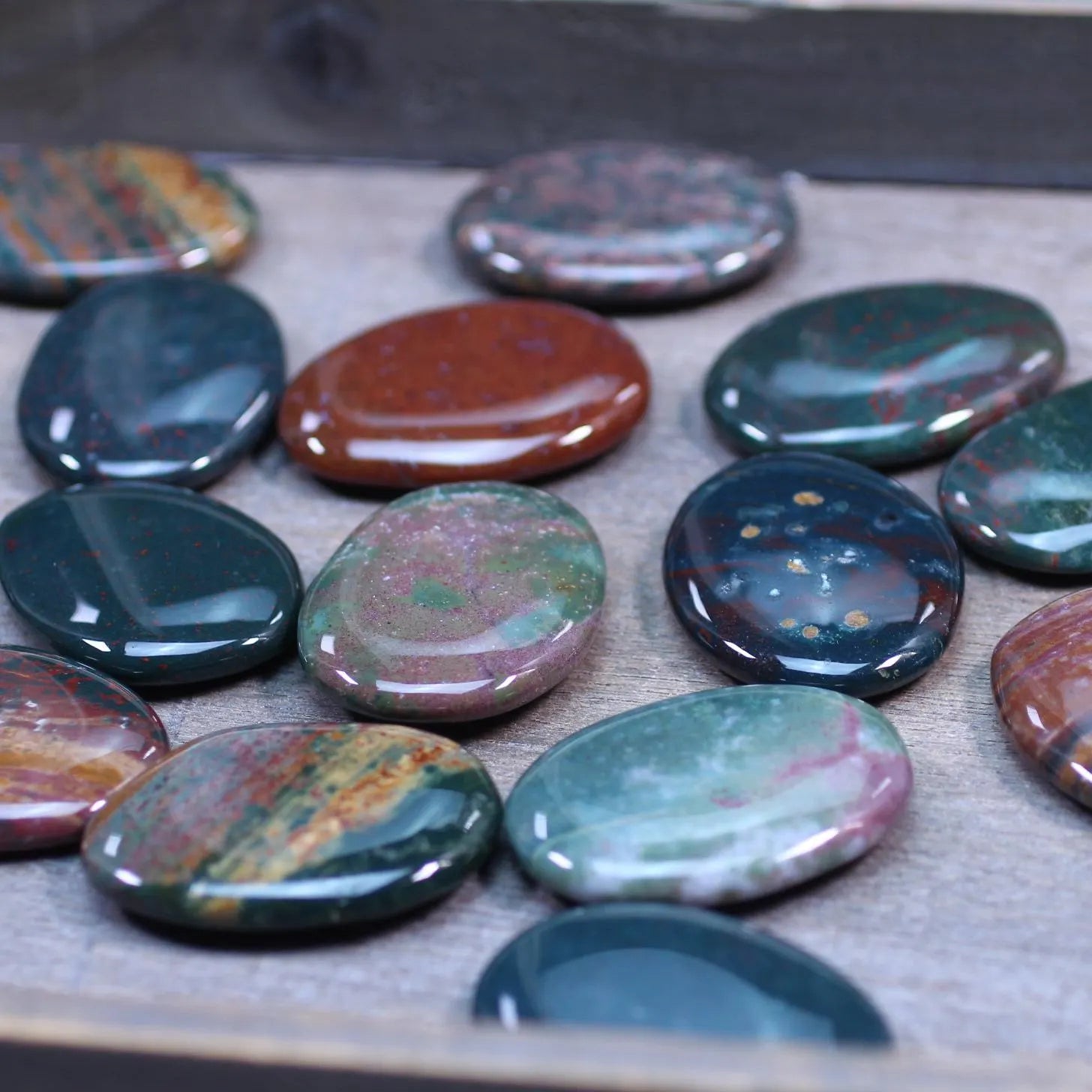 Gemstone Oval Flat Disk Large