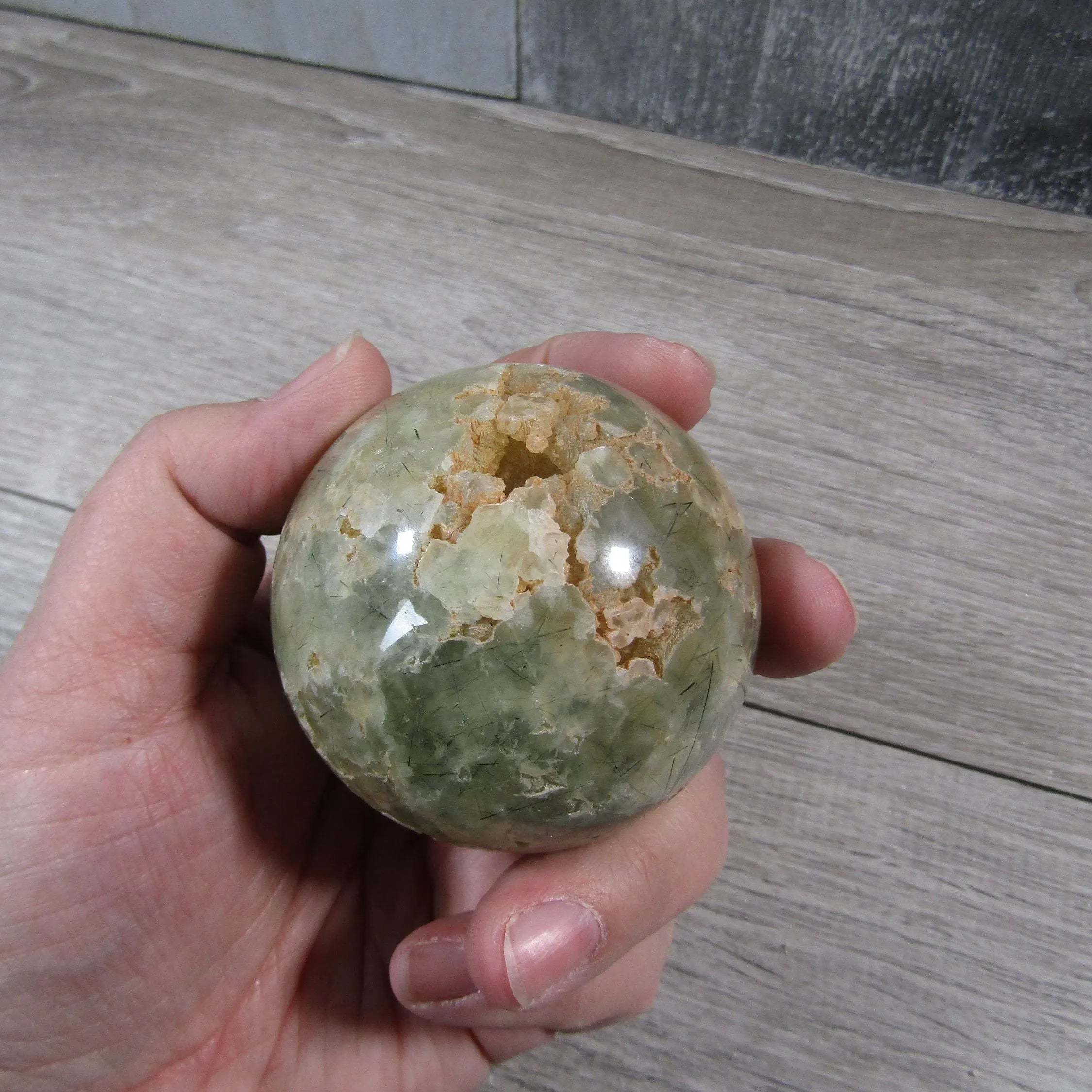 Prehnite Sphere Large Display Size