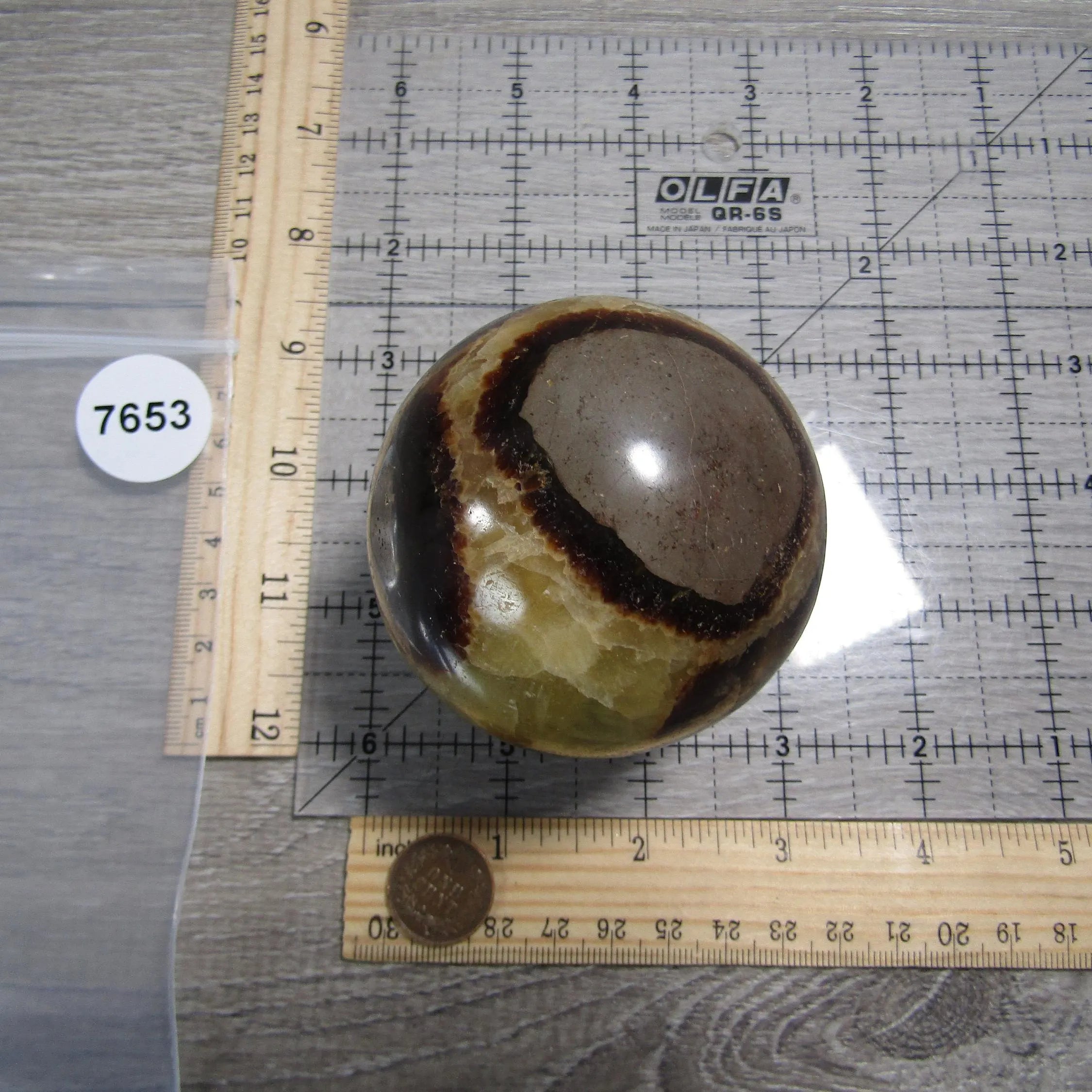 Septarian Nodule, Calcite Barite Sphere Large Display Size