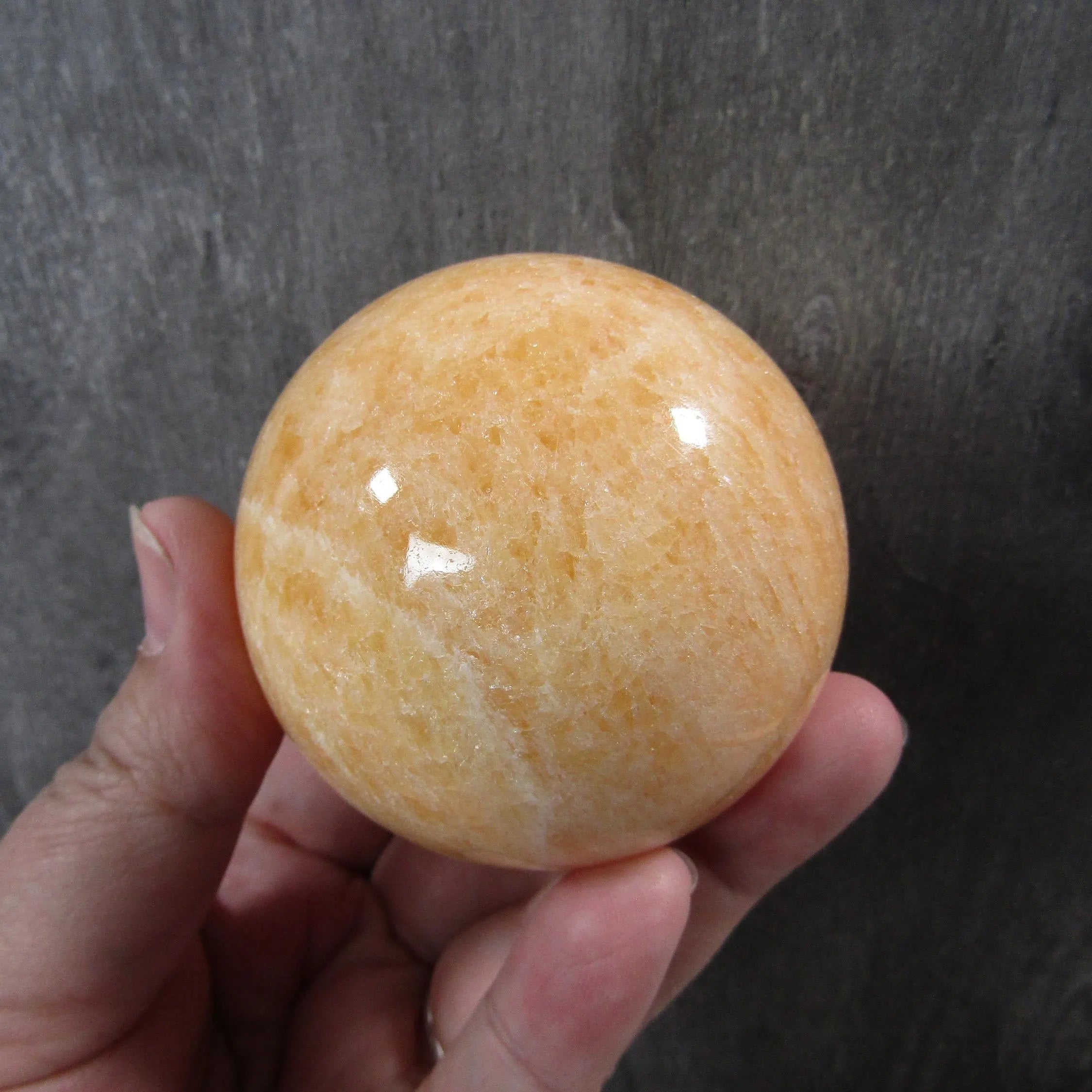 Orange Calcite Sphere Large Display Size