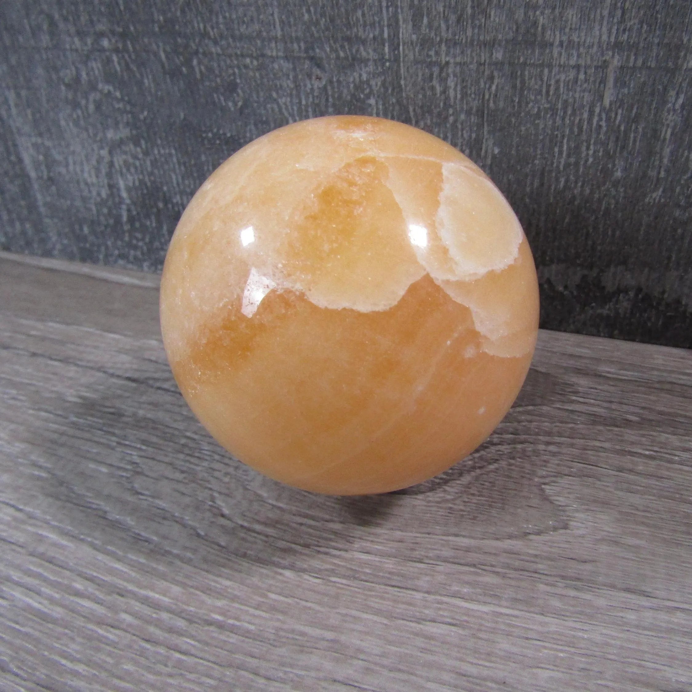 Orange Calcite Sphere Large Display Size